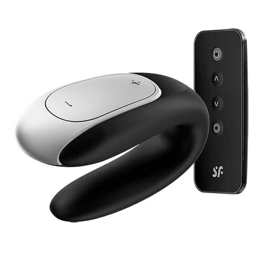 Satisfyer Double Fun Vibrator per coppie Nero Nero Bluetooth 1pc