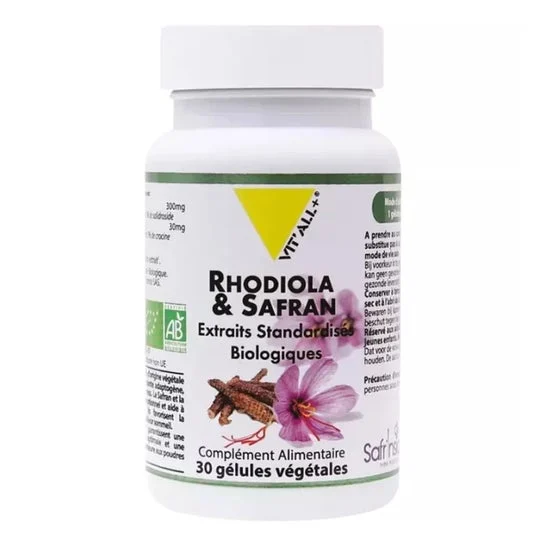 Vit'All+ Rodiola y Azafrán 30 Perlas
