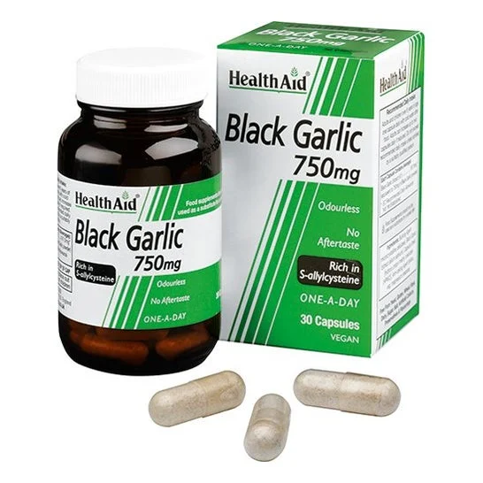 Aiuto alla salute Aglio nero ricco di S-licisteina 30 tappi. Vegan