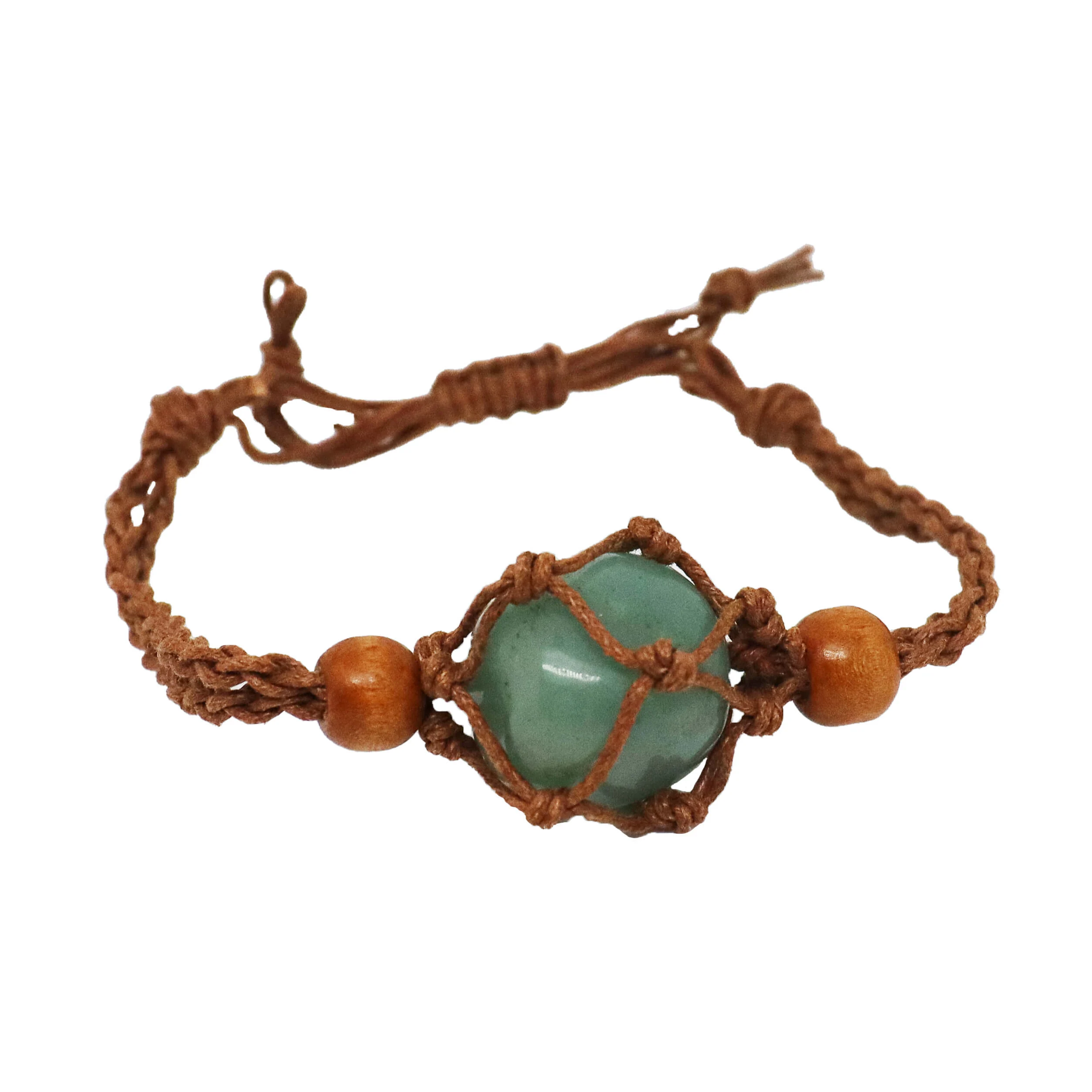 Bracciale in Macramè per Pietre Semipreziose – Lunghezza regolabile - Marrone