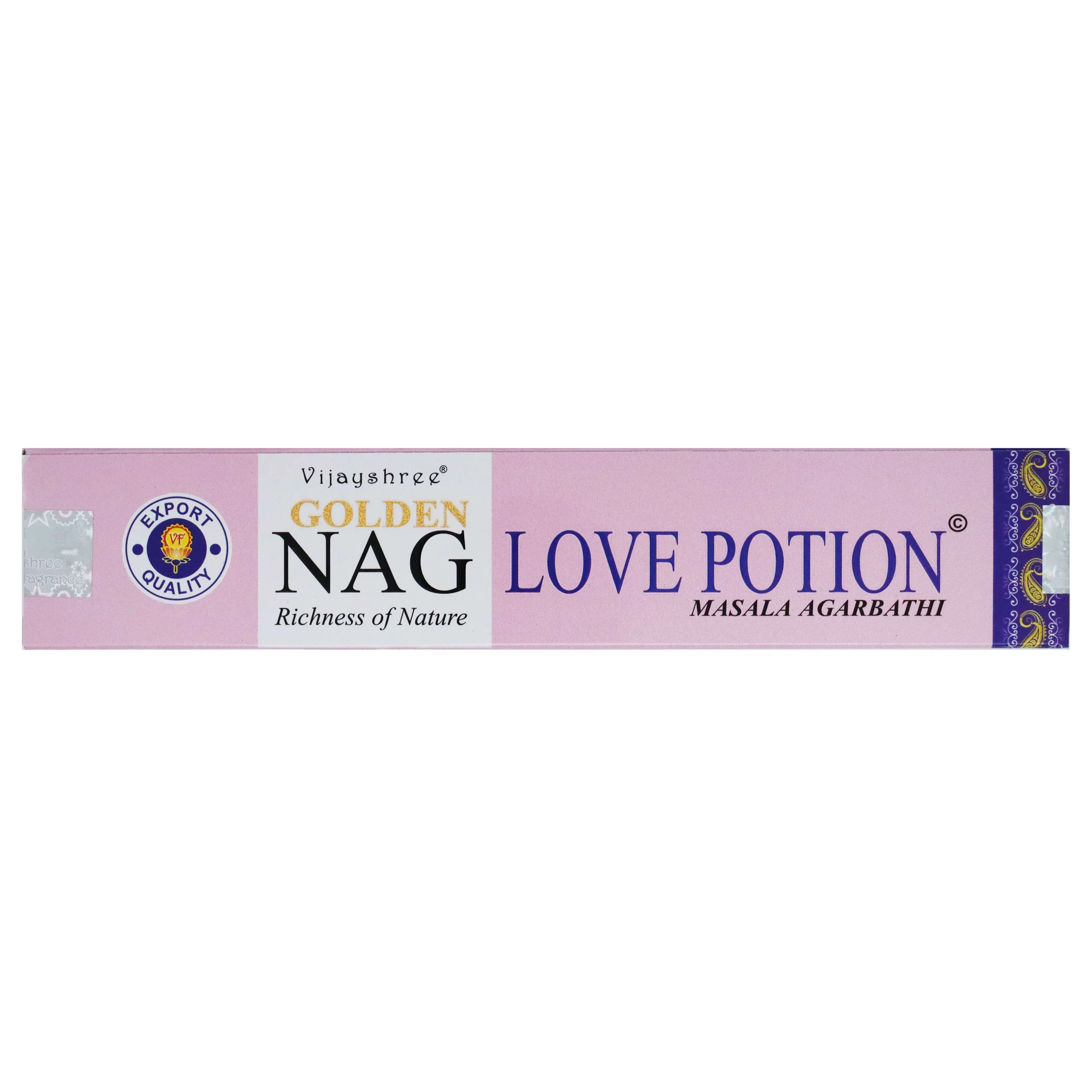 Pozione d'Amore - Bastoncini di Incenso - Vijayshree Golden Nag - 15g
