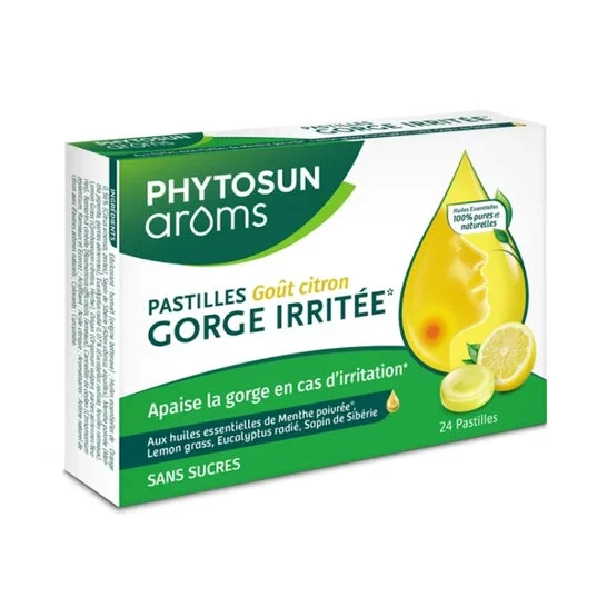 Phytosun Arôms Gorge Irritée Citron 24 pastilles