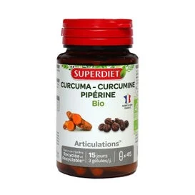 Superdiet Cúrcuma Piperina Bio 45 Perlas