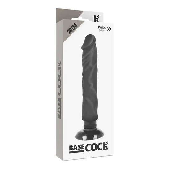 Vibratore realistico Basecock 2-1 Nero Nero 20cm 1pc