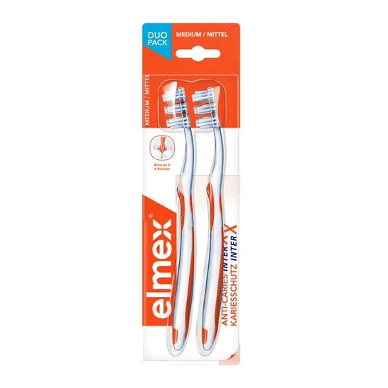 Spazzola di protezione della carie Elmex Caries Teeth InterX Medium Duo Pack