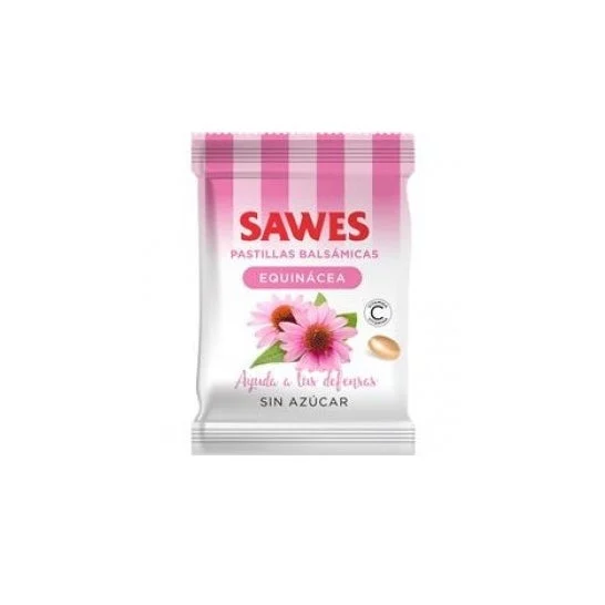 Sawes compresse balsamiche senza zucchero aromatizzate all'Echinacea con Vitamina C in sacchetto da 50g