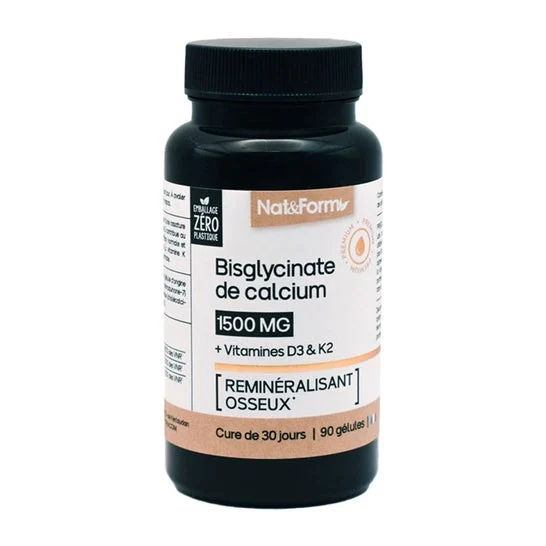 Nat&Form Bisglicinato de Calcio D3 K2 90 Perlas