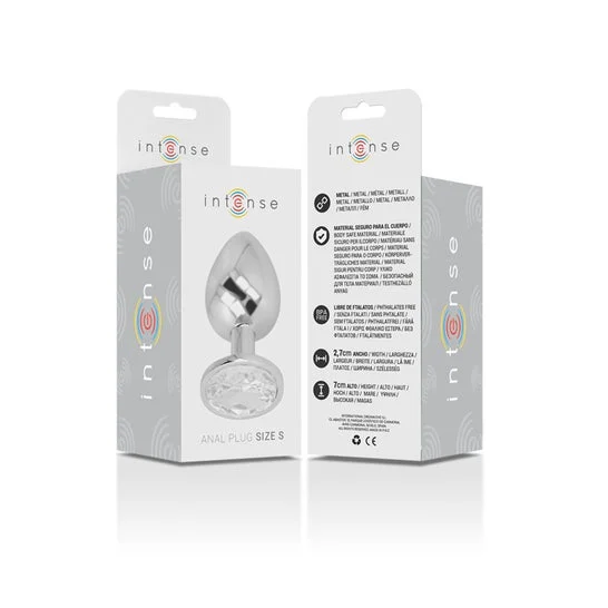 Intense Plug Anal Metal con Cristal Plata Talla S 1ud