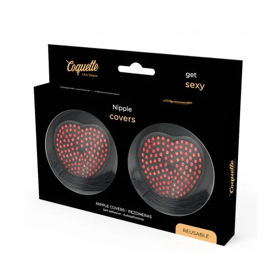 Coquette Chic Desire Copricapezzoli Rosso Nero 1 Coppia