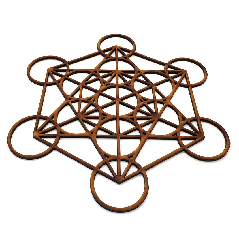 Tavola Metatron Intagliata in Legno – Diametro 20 cm