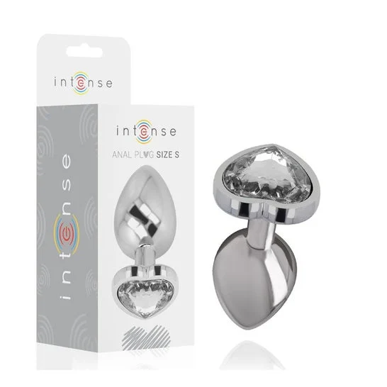 Intense Anal Plug Corazón Cristal Gris Talla S 1ud