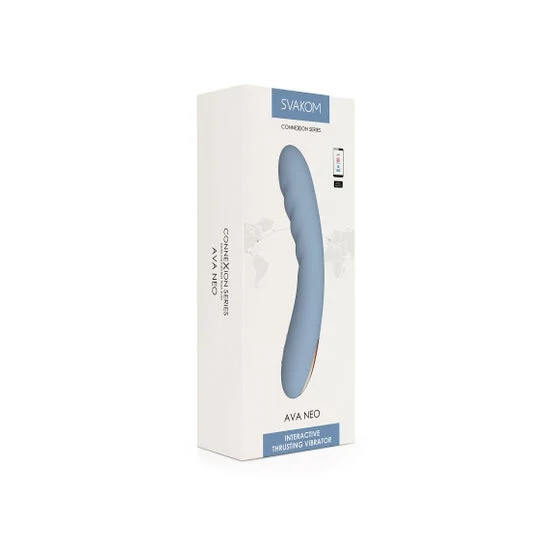 Svakom Ava Neo Interactive Thrusting Vibrator Cornflower Blue 1ud