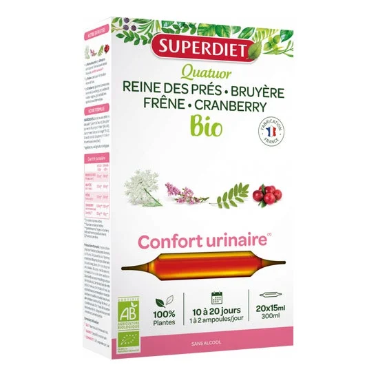 Super Dieta Quartetto Regina della Regina del vicino comfort urinario biologico 20 fiale di 15 ml