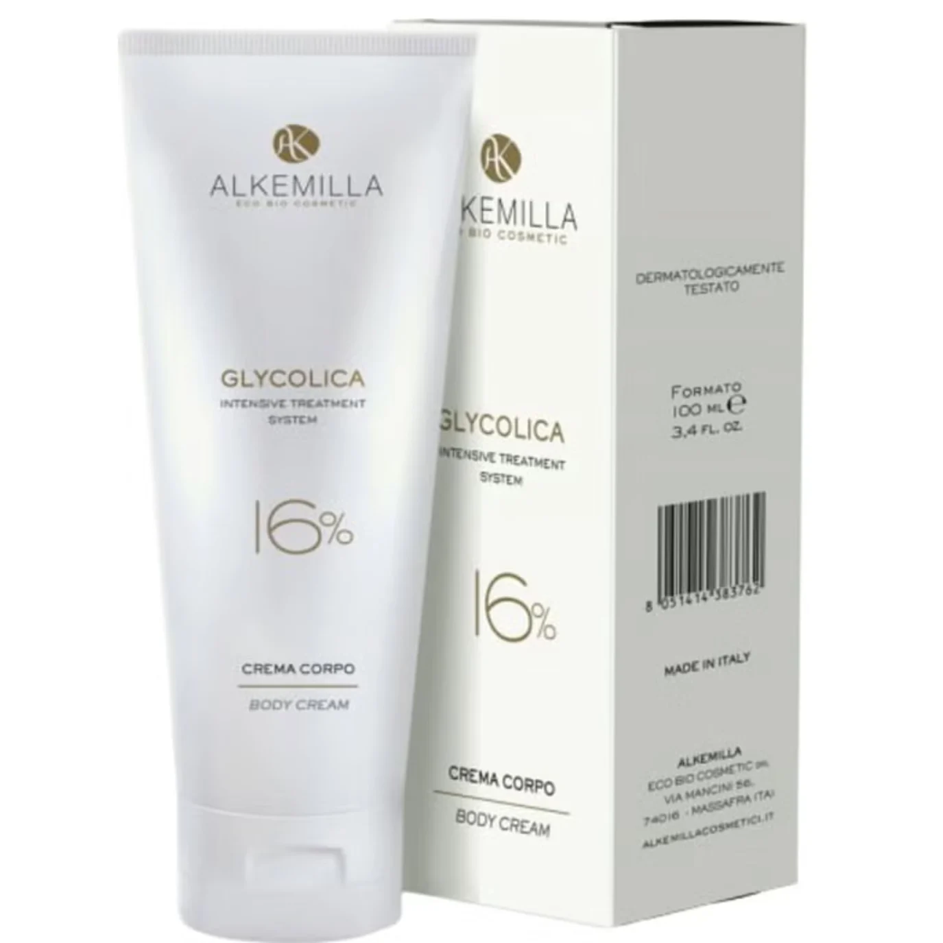 Alkemilla eco bio cosmetic Glycolica Crema Corpo 16% 100 ml