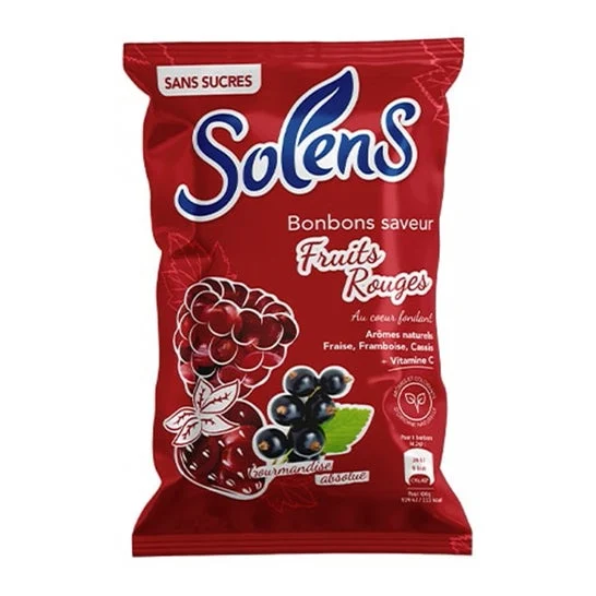 Solens Caramelos Sabor Frambuesa Cassis Sin Azúcar 100g