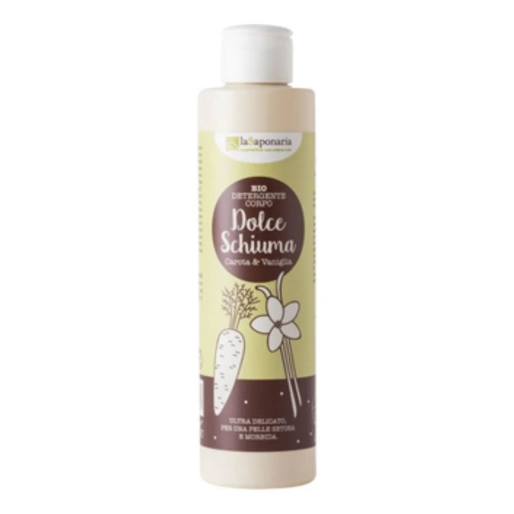 La saponaria Dolce Schiuma - Detergente Corpo Vaniglia e Carota 200 ml