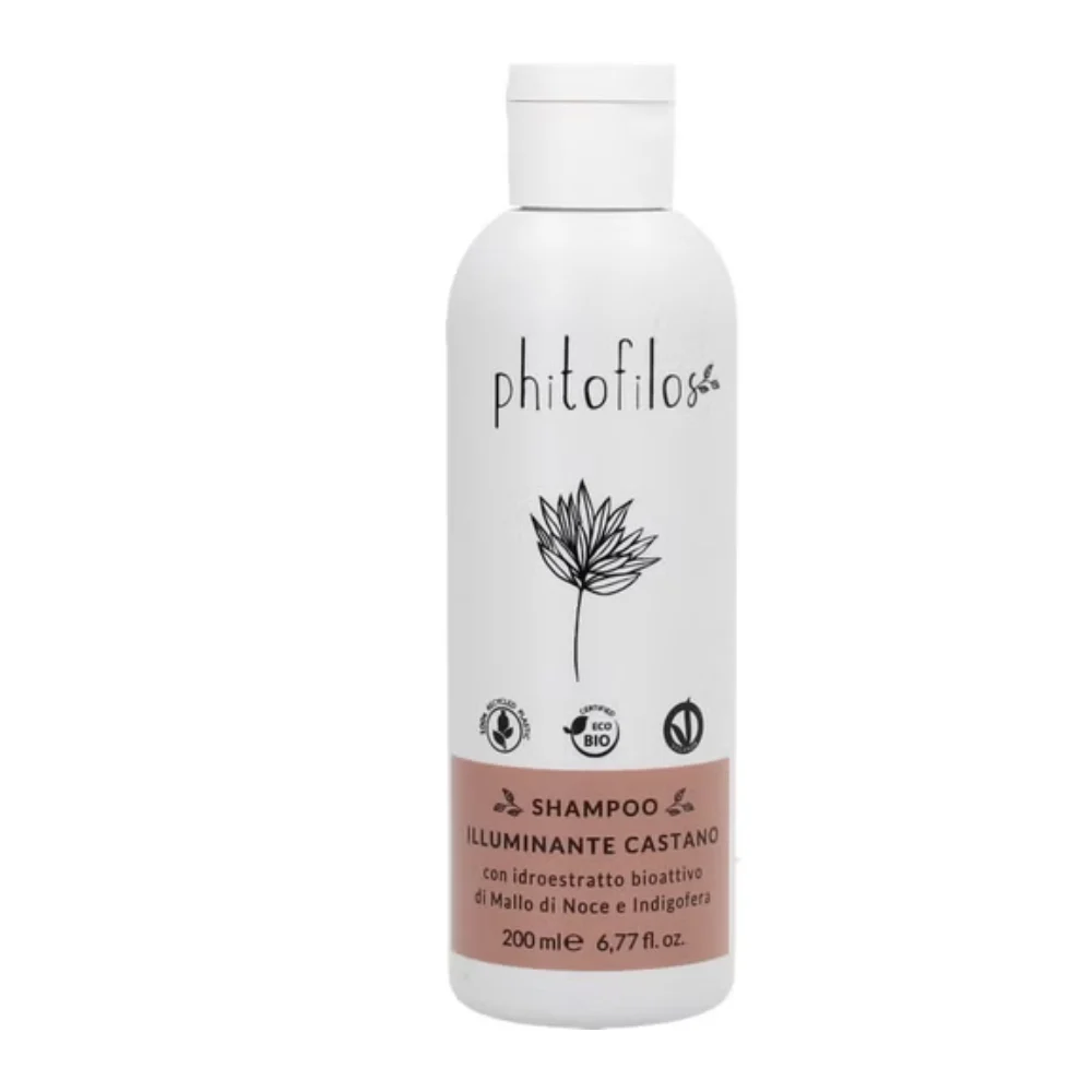 Phitofilos Shampoo Riflesso Castano Con Mallo Di Noce E Indigofera, 200 Ml