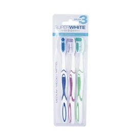 Super Bianco Set di 3 spazzole ½ dente medio