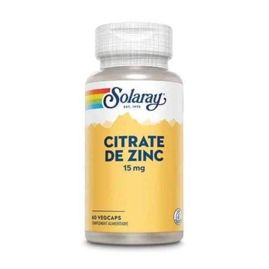 Solaray Citrate de Zinc 15mg 60caps