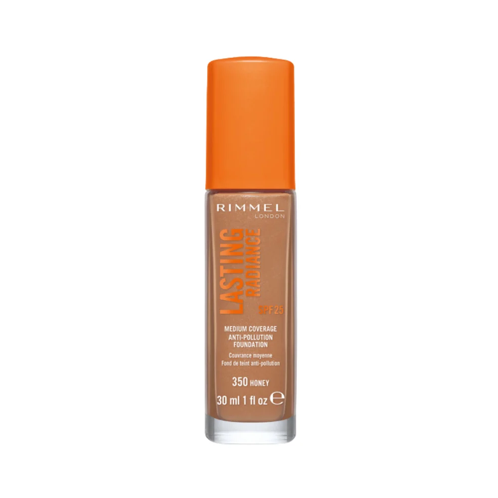 Rimmel London Lasting Radiance Fondotinta Liquido Naturale Copertura Media 350 Miele SPF 25 30 ml