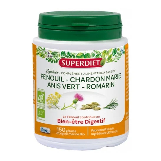 Super Diet Quatuor dieta finocchio digestione Bio 150 capsule di finocchio
