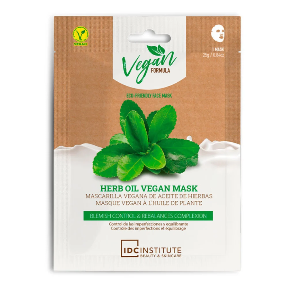 Idc Institute Herb Oil Maschera Vegana Controlla le Imperfezioni e Riequilibra la Carnagione 25g