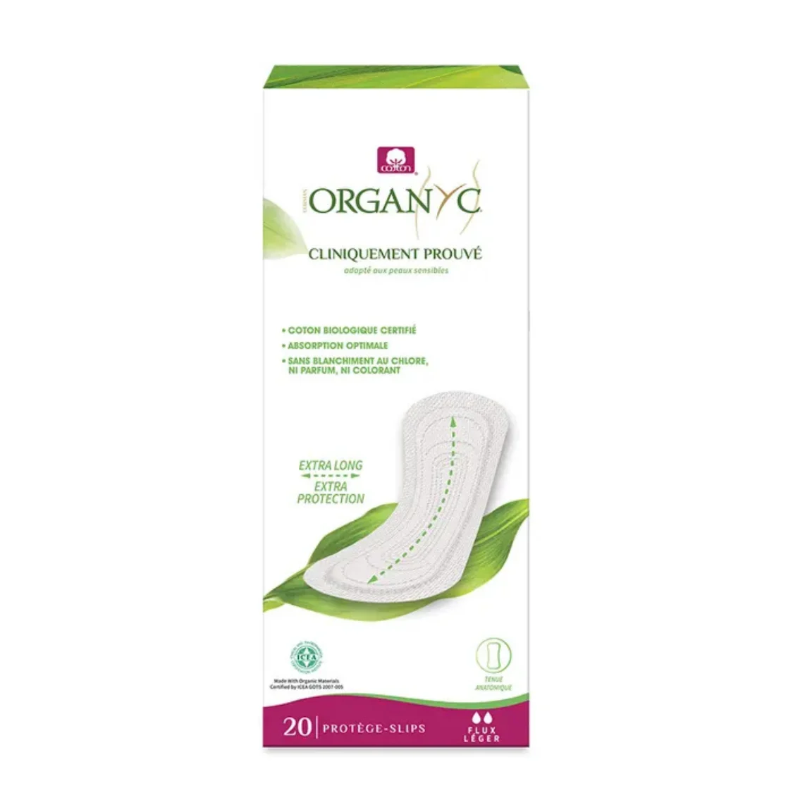Organyc Proteggi-Slip Extra Lungo x20