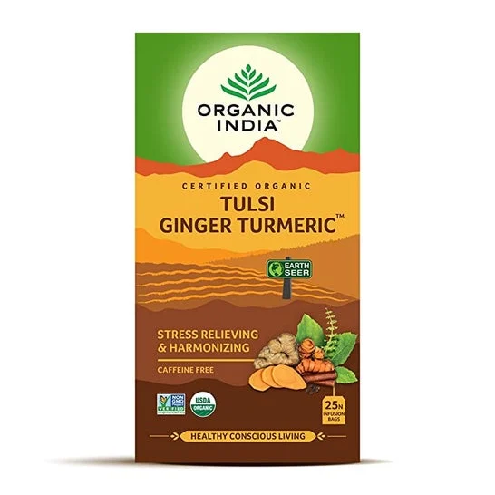 Organic India Bustine di Te Tulsi Turmeric Ginger 25 Unità