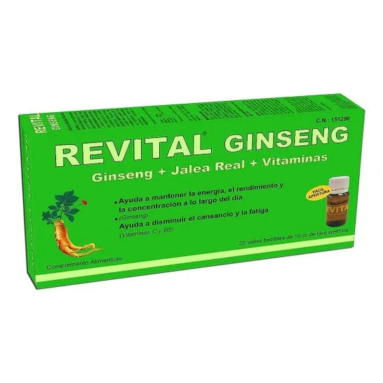 Ginseng rivitalizzante + pappa reale + fiale di vitamina C 20 da bere