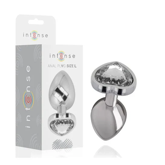 Intense Anal Plug Corazón Cristal Gris Talla L 1ud