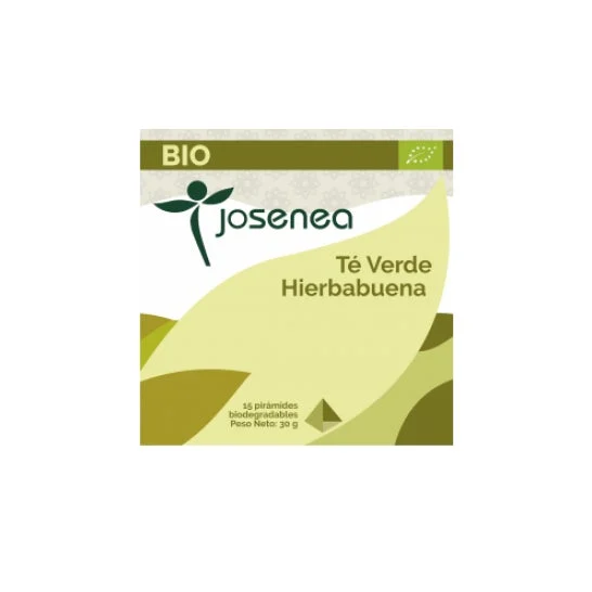 Josenea Tè verde con biocontenitore alla menta 15 Piramidi