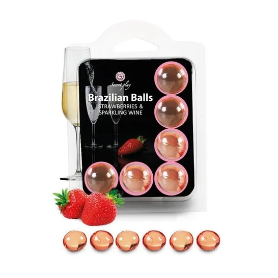 Secretplay Set Brasiliani Palle Fragole con Cava 6uds