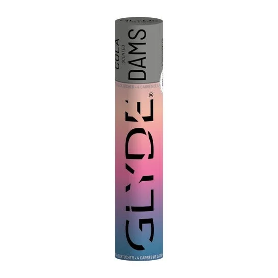 Glyde Sheer Dams Láminas Látex Sexo Oral Cola 4uds