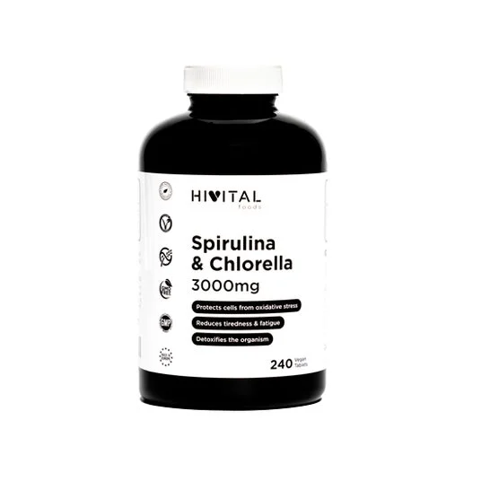 Hivital Foods Spirulina e Chlorella 3000mg 240comp