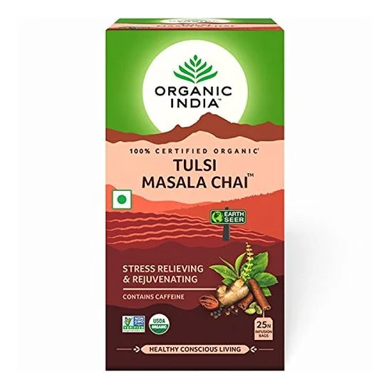 Organic India Bustine di Te Tulsi Masala Chai 25 Unità