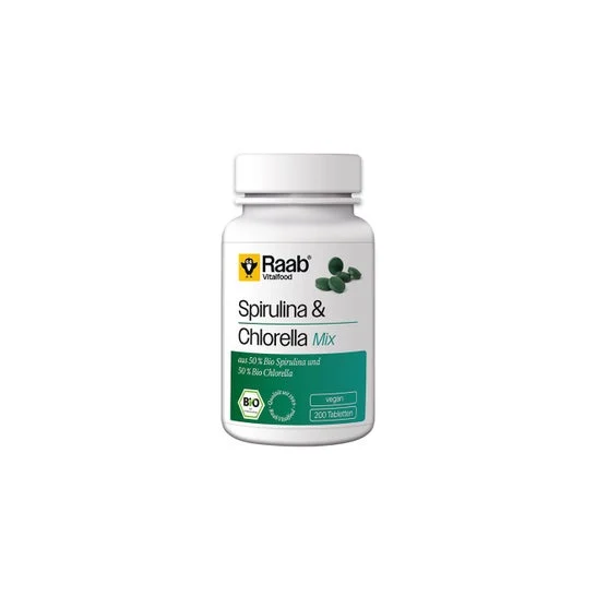 Raab Vitalfood Alga Espirulina + Chlorella 440mg Bio 200comp