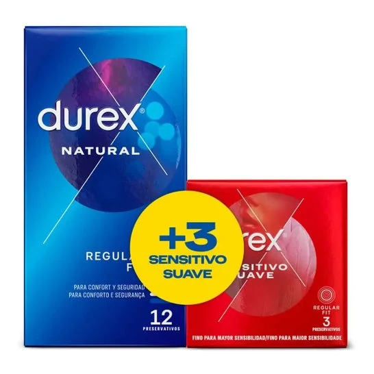 Durex® Natural Plus 12pz + Sensitive Soft 3pz