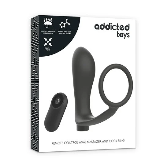 Addicted Toys Anello con Spina Ricaricabile con Telecomando Nero 1 Unità