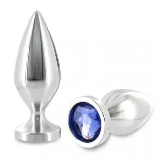 Metal Hard Anal Plug Aliminum Crystal Color Medium 8,89cm 1 Unità