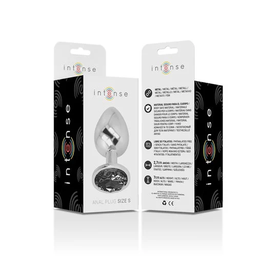 Intense Plug Anal Metal con Cristal Negro Talla S 1ud