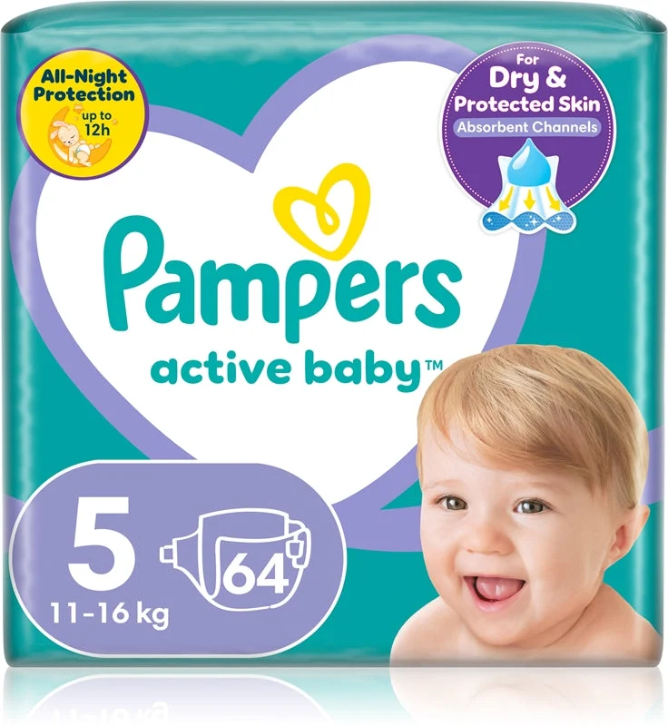 Pampers Active Baby taglia 5 pannolino monouso 11-16 kg 64 pezzi