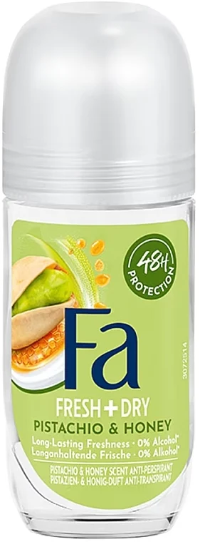 Antitraspirante roll-on con profumo di pistacchi e miele
