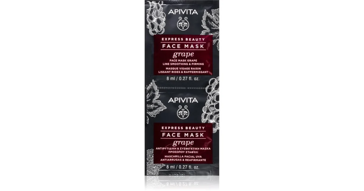 Apivita Maschera Antirughe e Rassodante con Uva 2x8ml