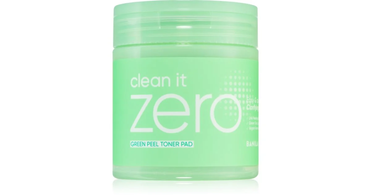 Banila Co. Clean It Zero Green Peel Toner Pad Dischetti Esfolianti Viso Per Pelli Grasse E Problematiche 70 Pz