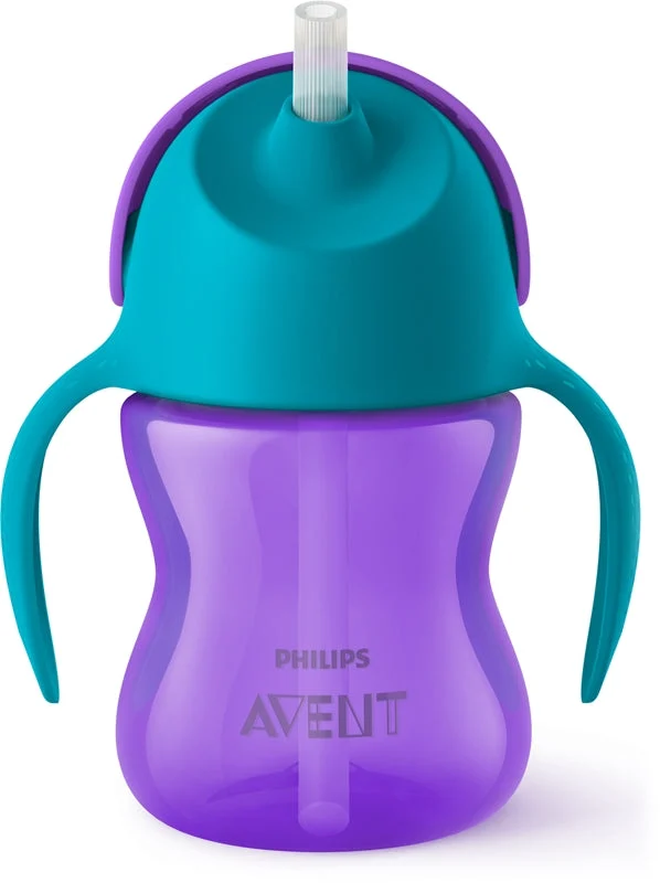 Philips Avent Bendy Straw SCF796/02 9m+ tazza con cannuccia pieghevole Purple 200 ml