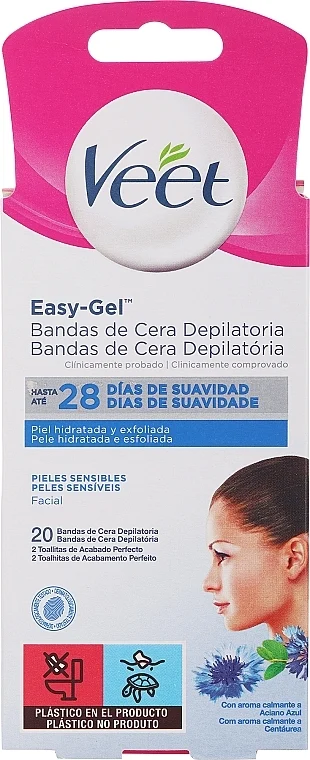 Strisce di cera con olio di mandorle, per il viso