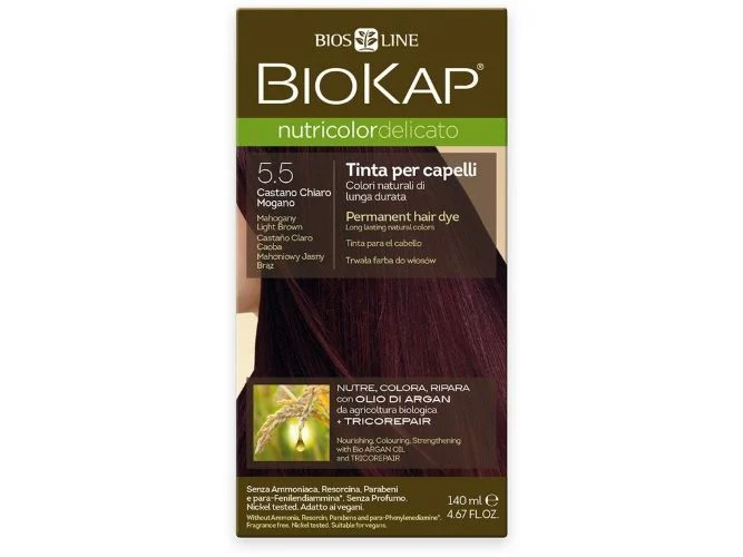 Biokap NUTRICOLOR DELICATO - Colore dei capelli - 5,50 Marrone - mogano chiaro 140 ml
