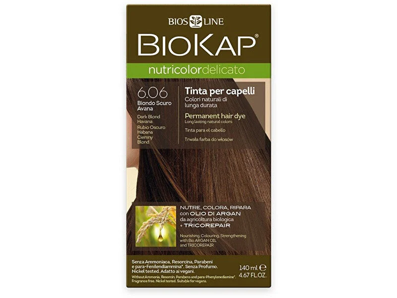 Biokap NUTRICOLOR DELICATO - Colore dei capelli - 6,06 Biondo scuro Havana 140 ml