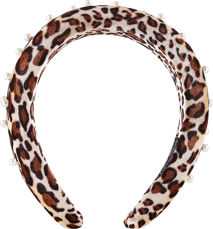 Cerchietto per capelli "Velvet", 25949, stampa leopardata