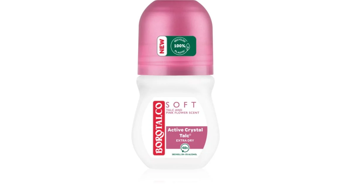 Borotalco Soft Talco & Pink Flower Deodorante Roll-On Senza Alcool 50 Ml